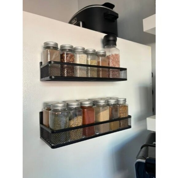 Magnetic Spice Rack for Refrigerator, 2 Pack Magnetic Shelf, Fridge Magnet - Picture 1 of 2
